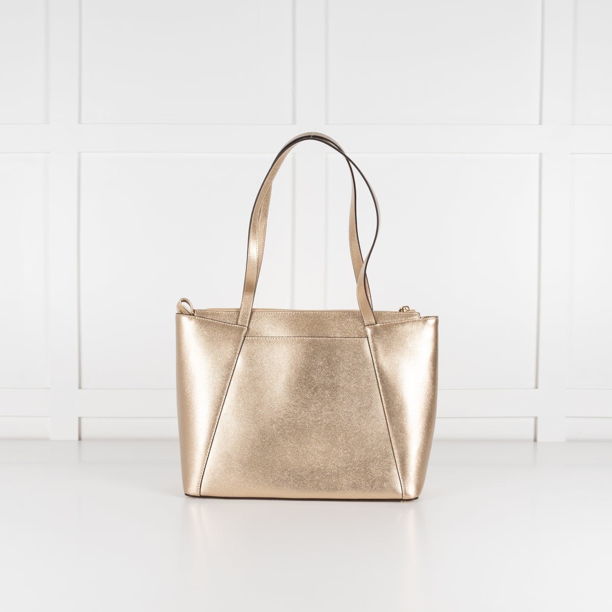 Michael Kors Gold Maddie Crossgrain Tote