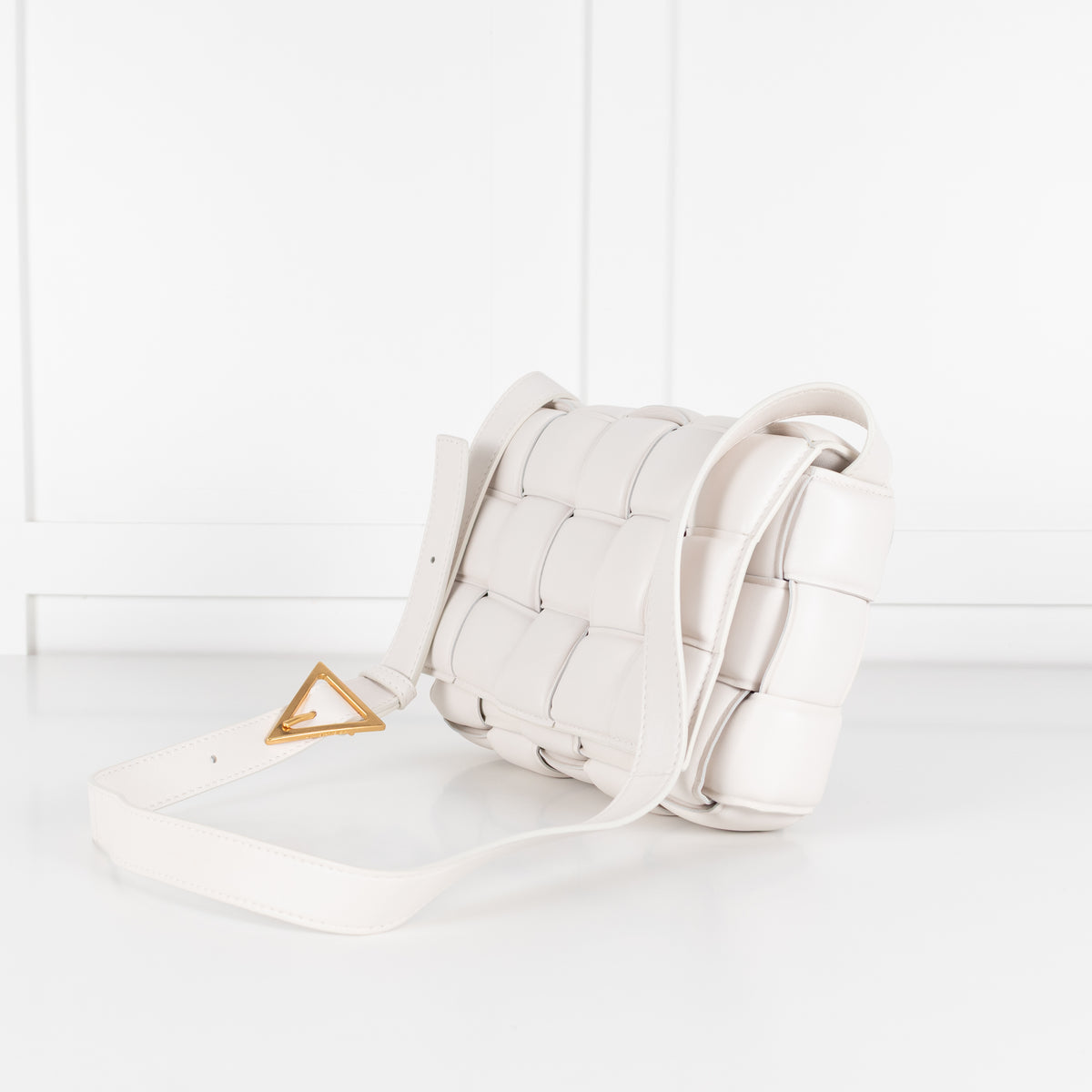 Bottega Veneta Cream Padded Leather Cassette Cross Body Bag
