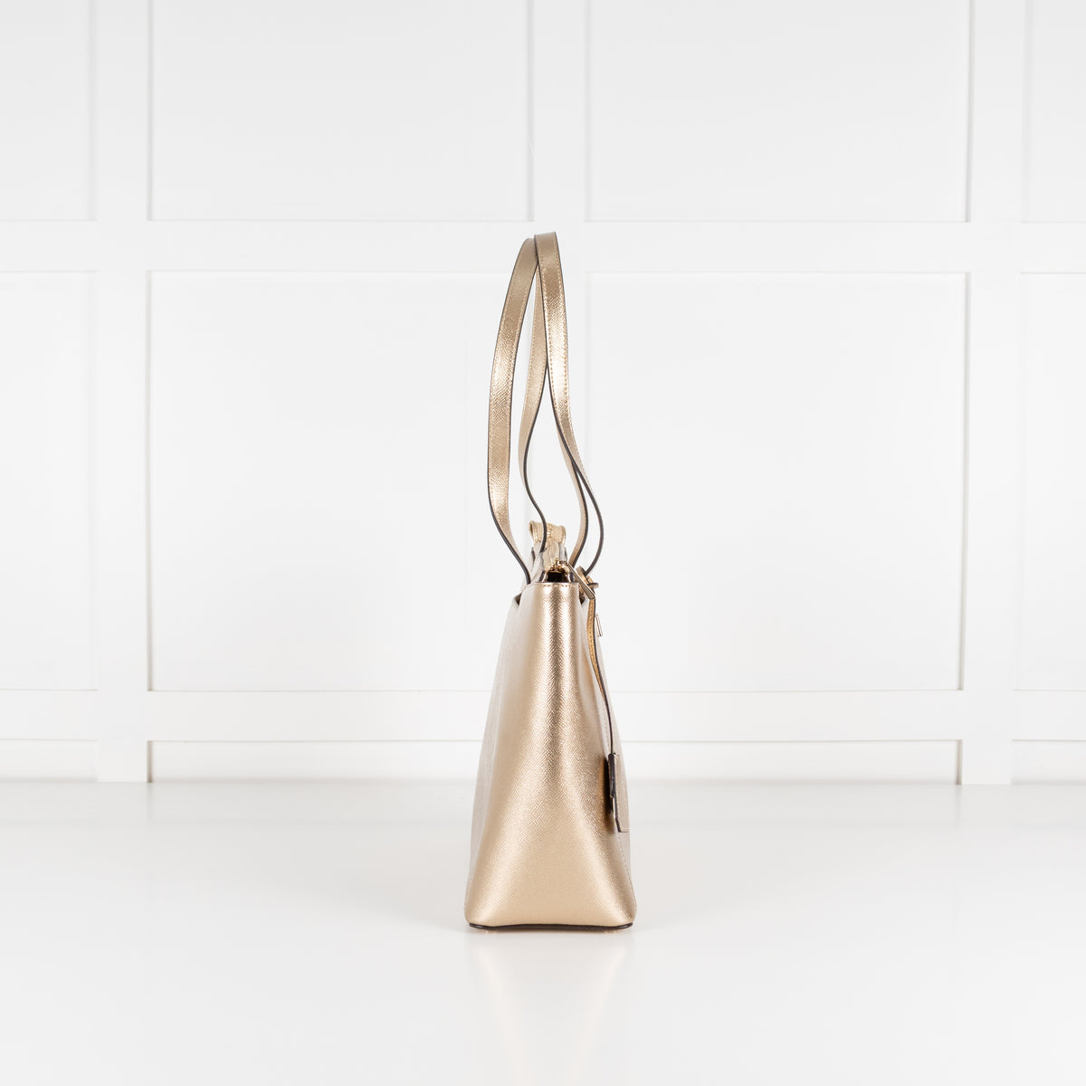 Michael Kors Gold Maddie Crossgrain Tote