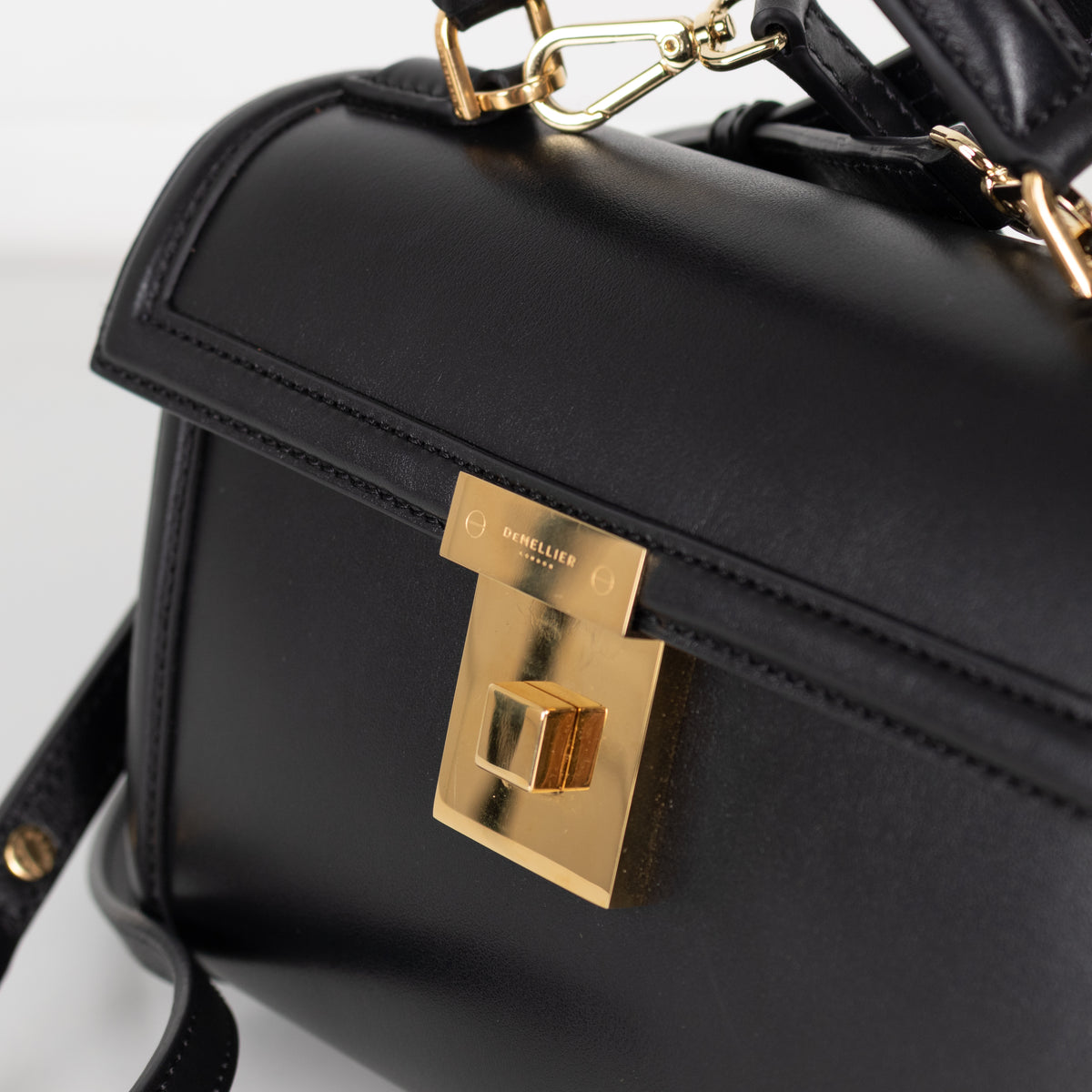 DeMellier Black Paris Small Handbag with Top Handle and Crossbody
