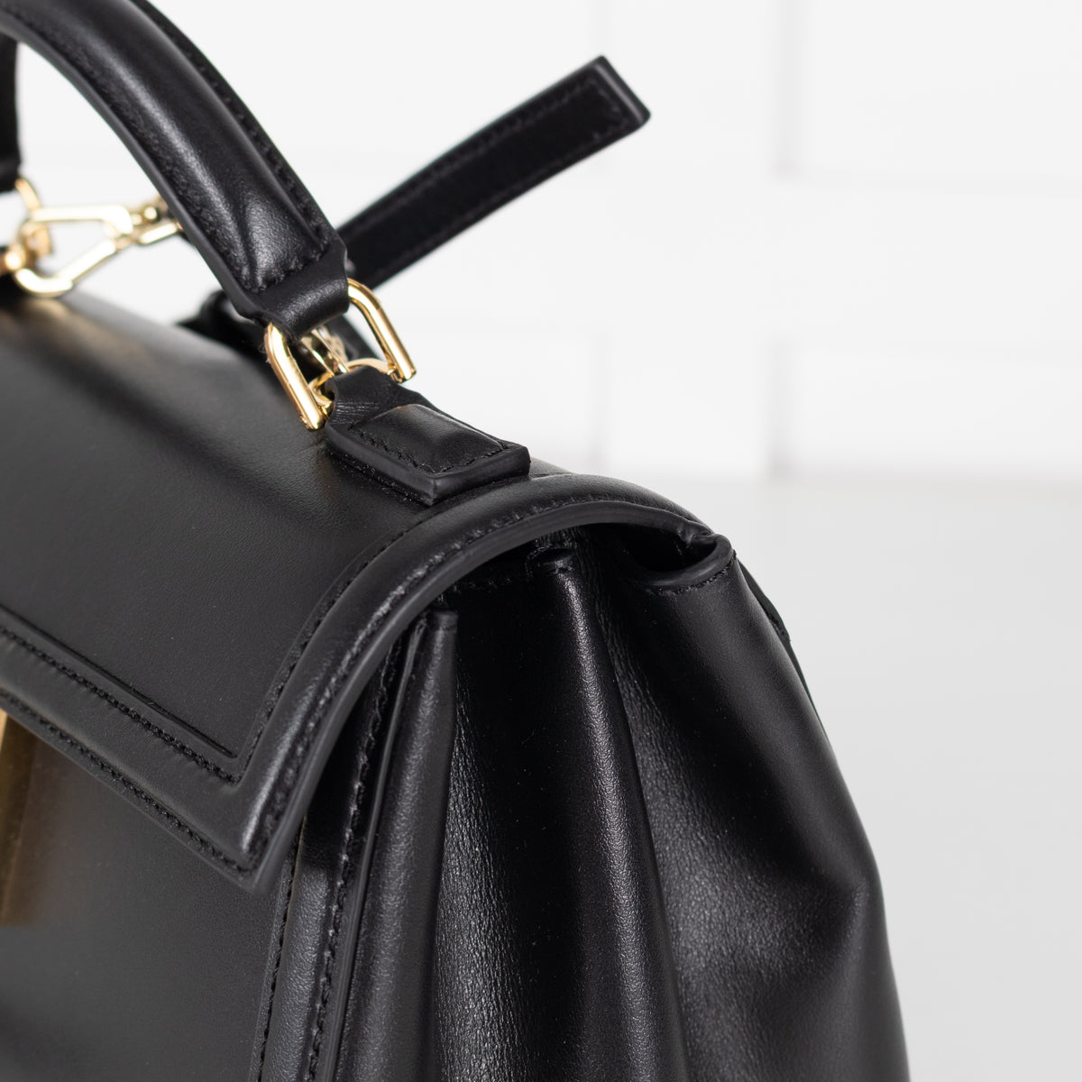 DeMellier Black Paris Small Handbag with Top Handle and Crossbody