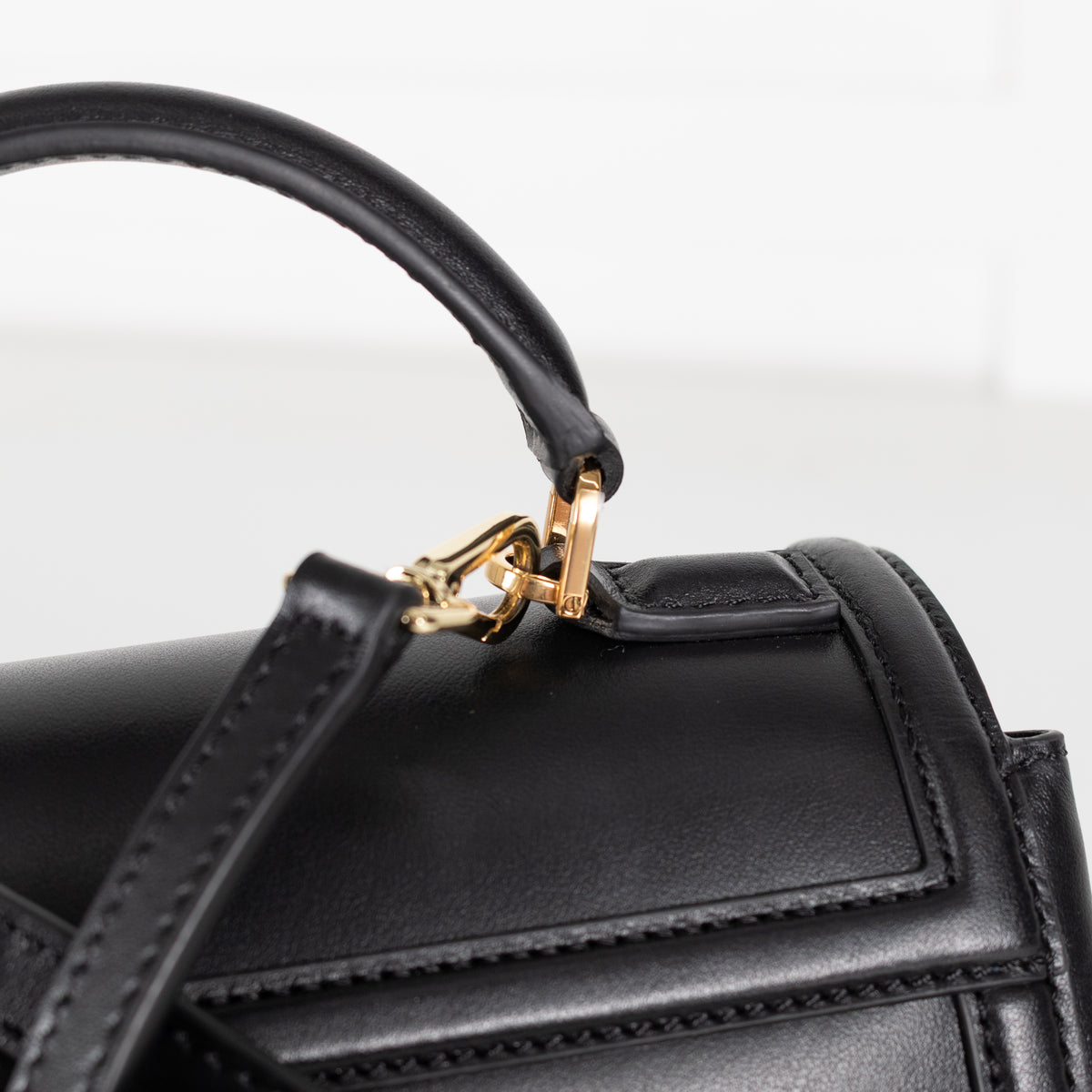 DeMellier Black Paris Small Handbag with Top Handle and Crossbody