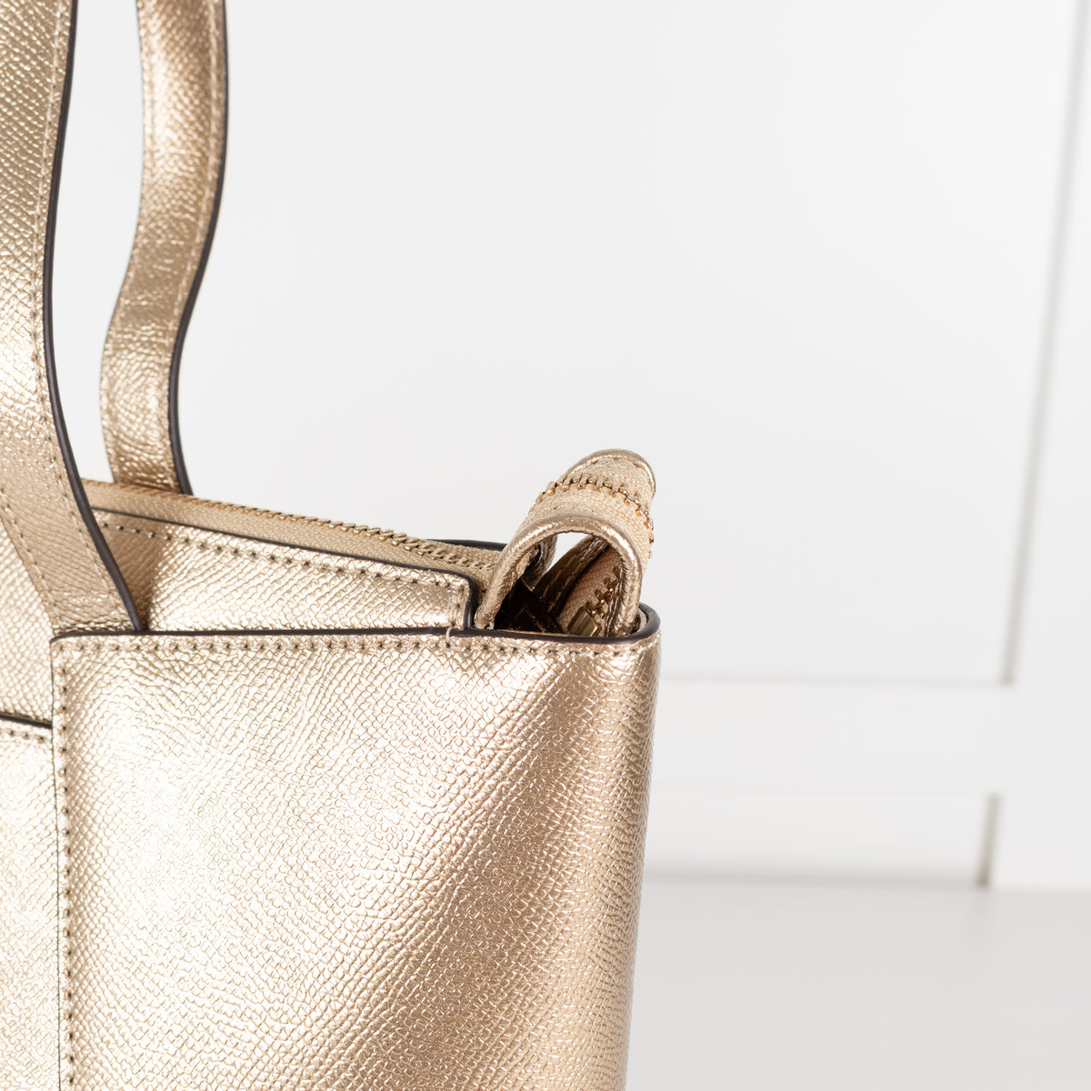Michael Kors Gold Maddie Crossgrain Tote