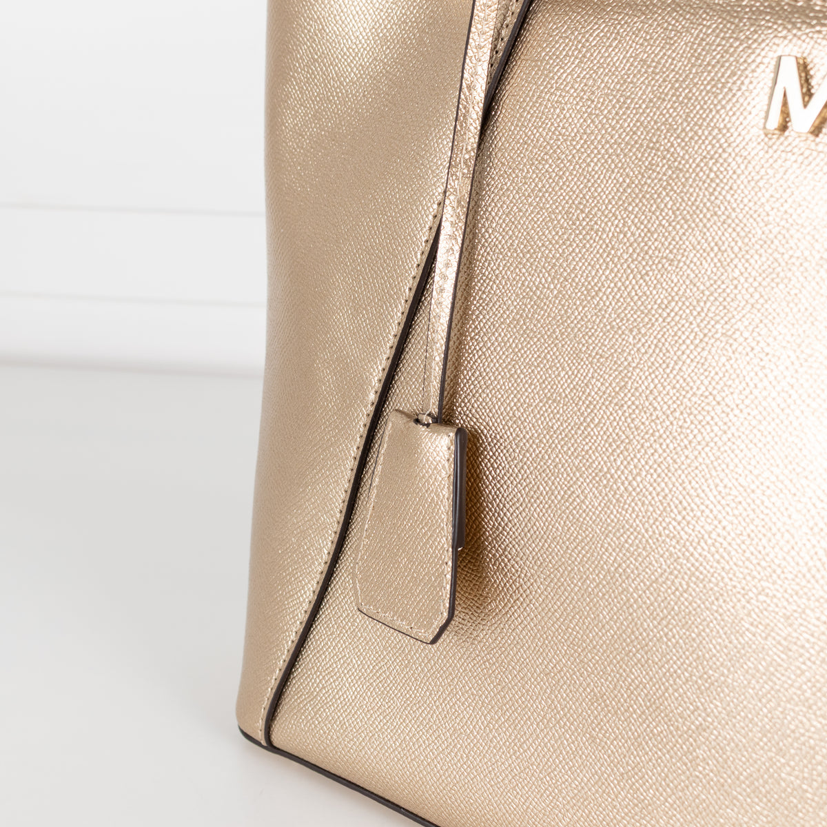 Michael Kors Gold Maddie Crossgrain Tote