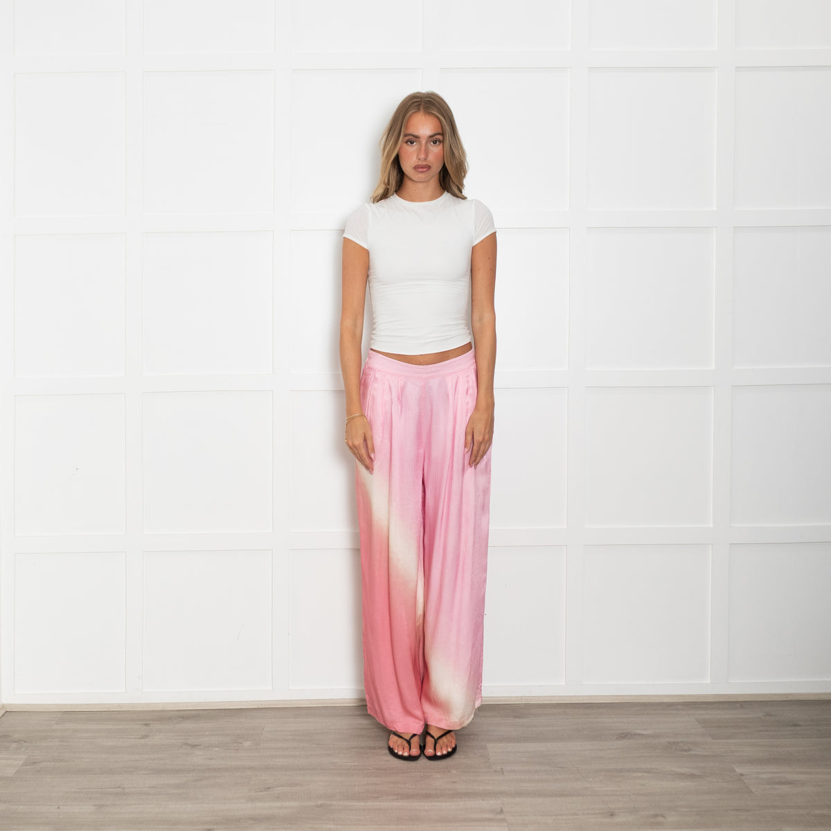 Essentiel Antwerp Pink And Cream Ombre Wide Leg Trousers