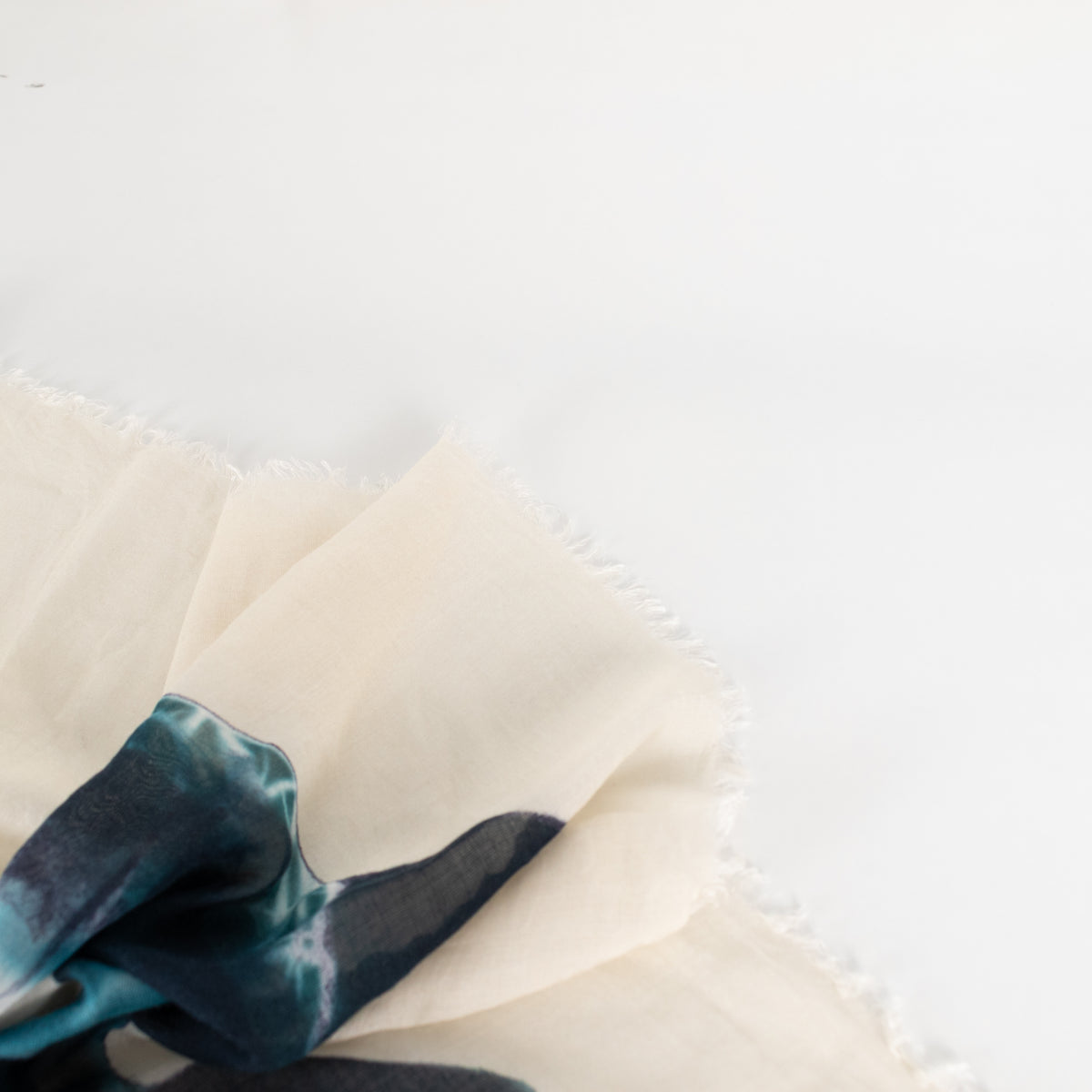 Stella McCartney Blue Underwater Scene Fringed Scarf