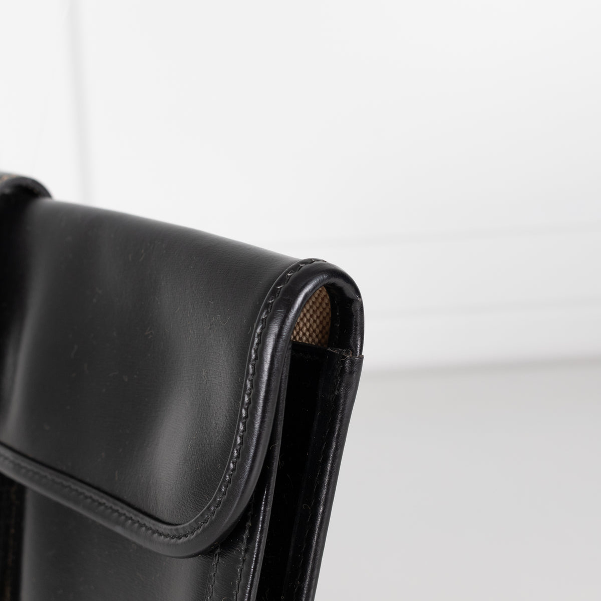 Hermes Black Swift Leather Vintage Jige Elan Clutch Bag