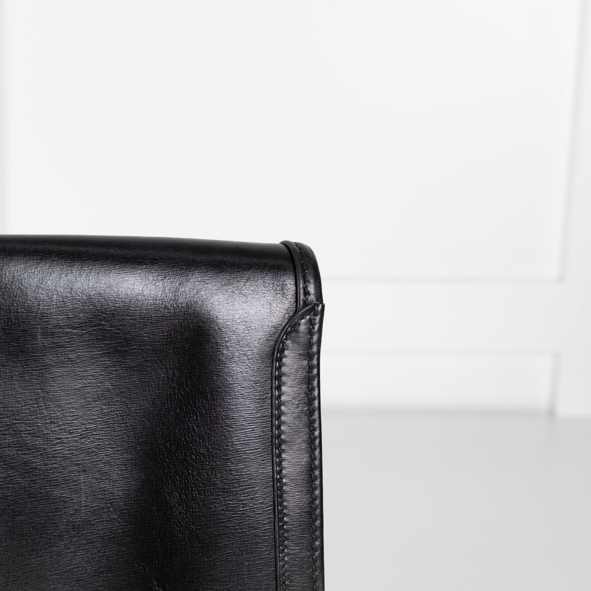 Hermes Black Swift Leather Vintage Jige Elan Clutch Bag