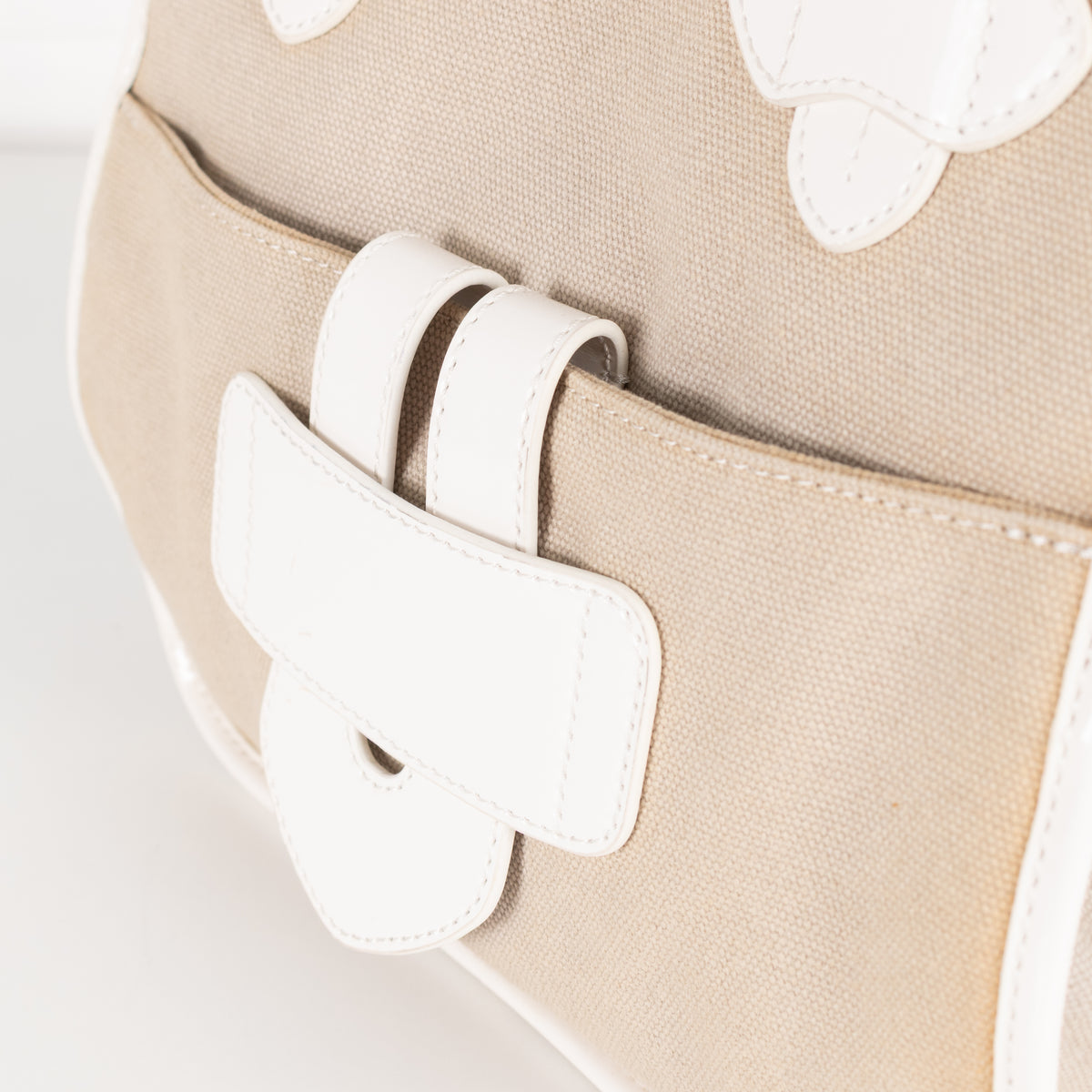Tila March Cream Bag with Patent Trim