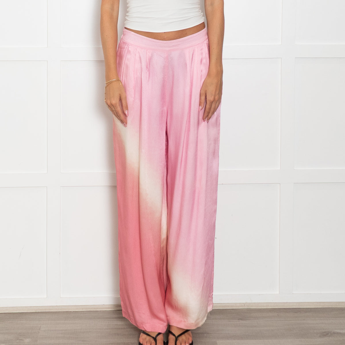 Essentiel Antwerp Pink And Cream Ombre Wide Leg Trousers