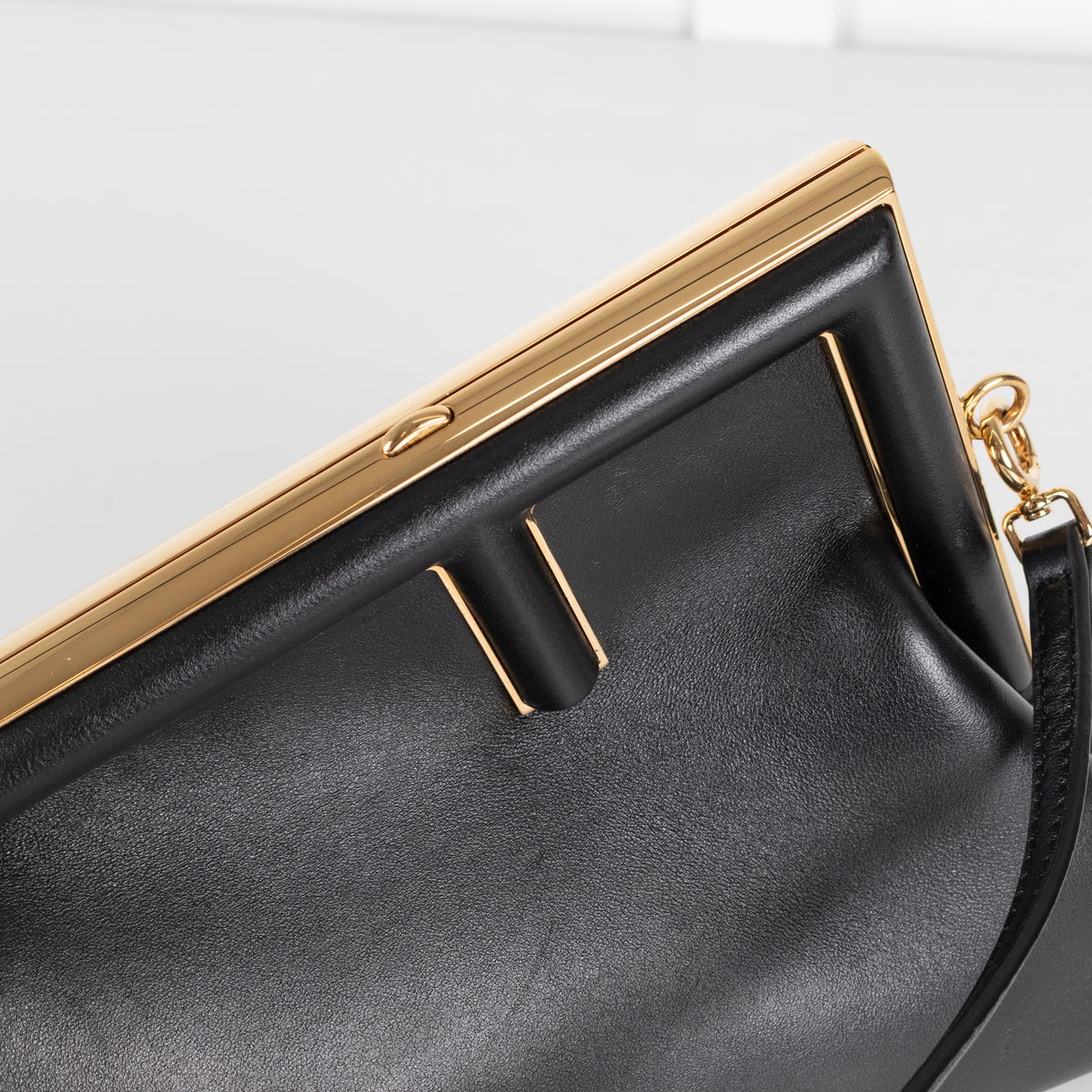 Fendi Black Leather Fendi First Crossbody Bag