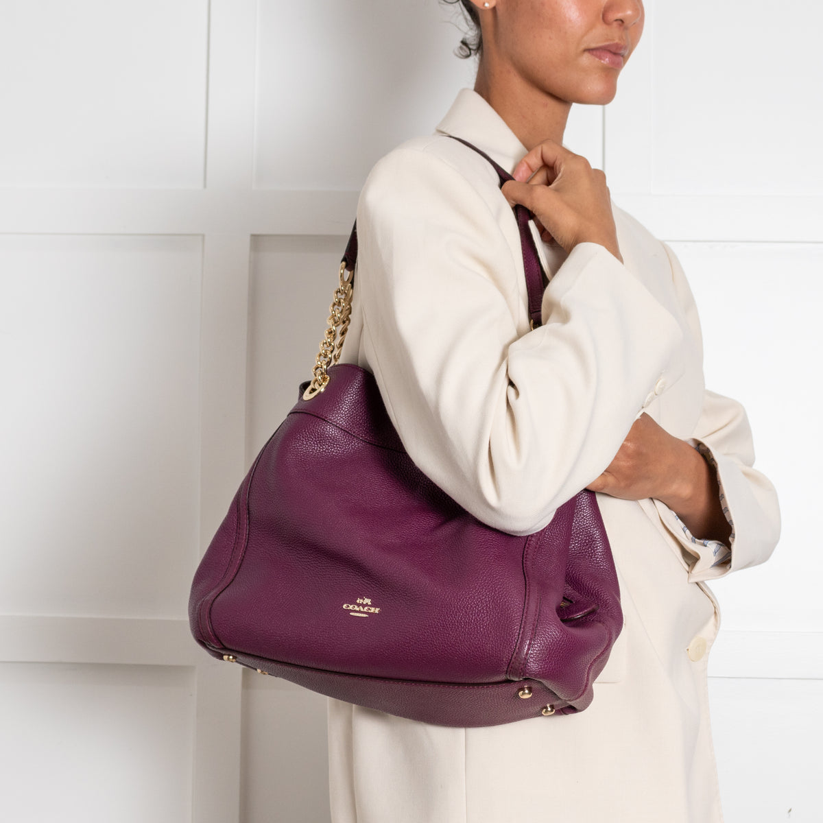 Coach Purple Edie Tote Bag