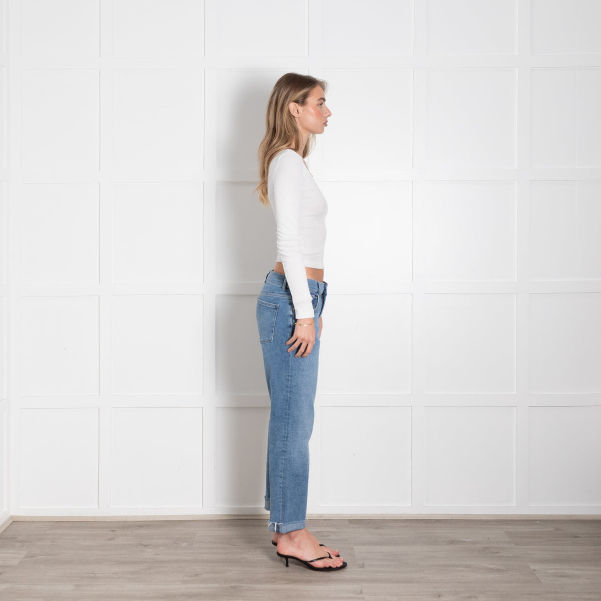 DL1961 Pale Denim Patti Jeans Freyed Hem