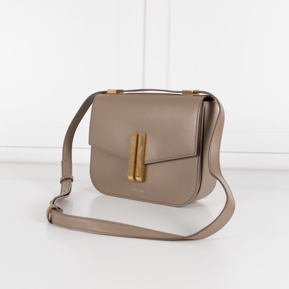 DeMellier The Vancouver Taupe Leather Crossbody Bag