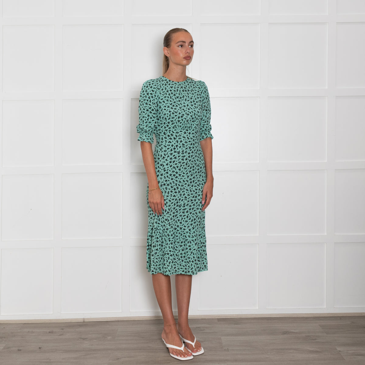 Nobody's Child Turquoise Black Floral Dress
