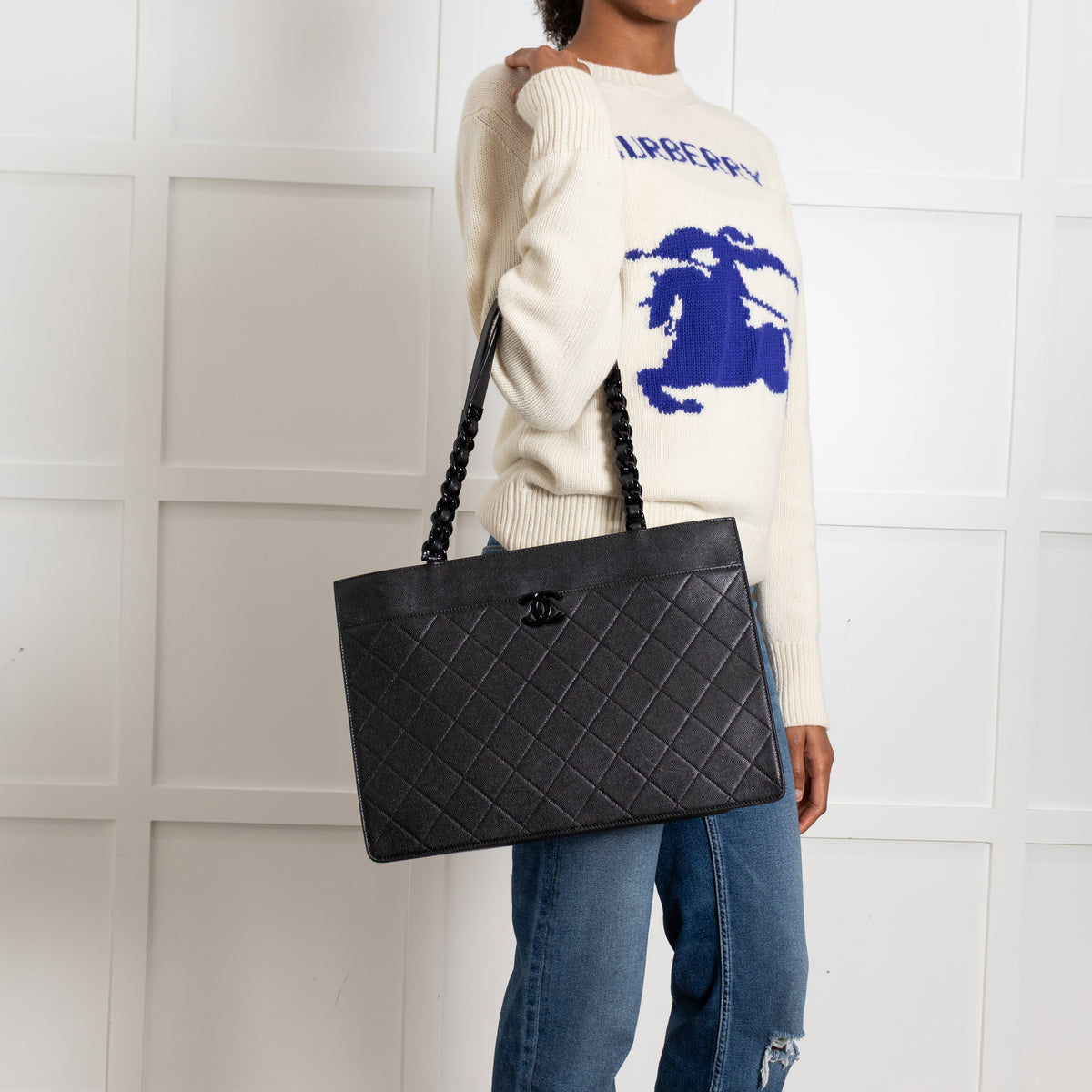 Chanel So Black My Everything Caviar Tote Bag