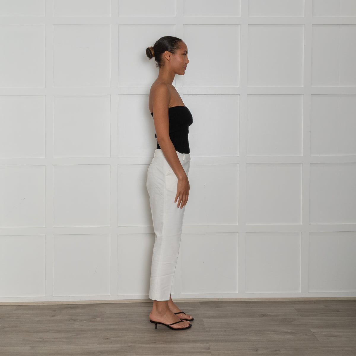 Baukjen White Cotton Blend Cigarette Trousers