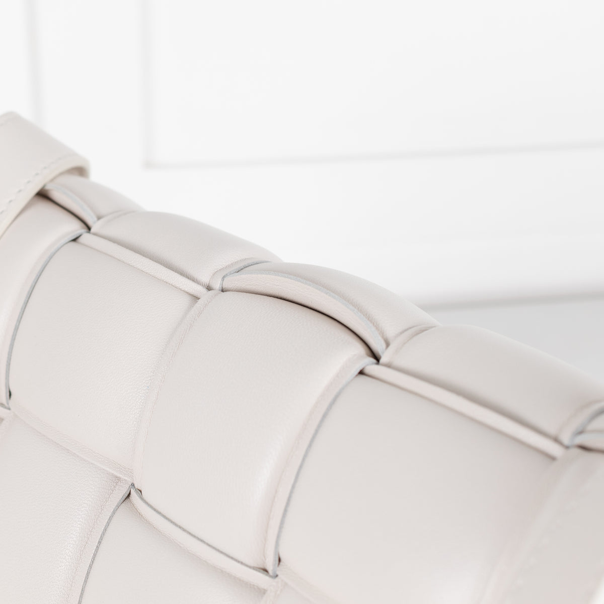 Bottega Veneta Cream Padded Leather Cassette Cross Body Bag