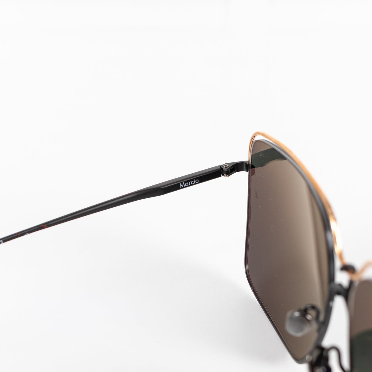 Linda Farrow Titanium Over sized Square Frame with Black lens