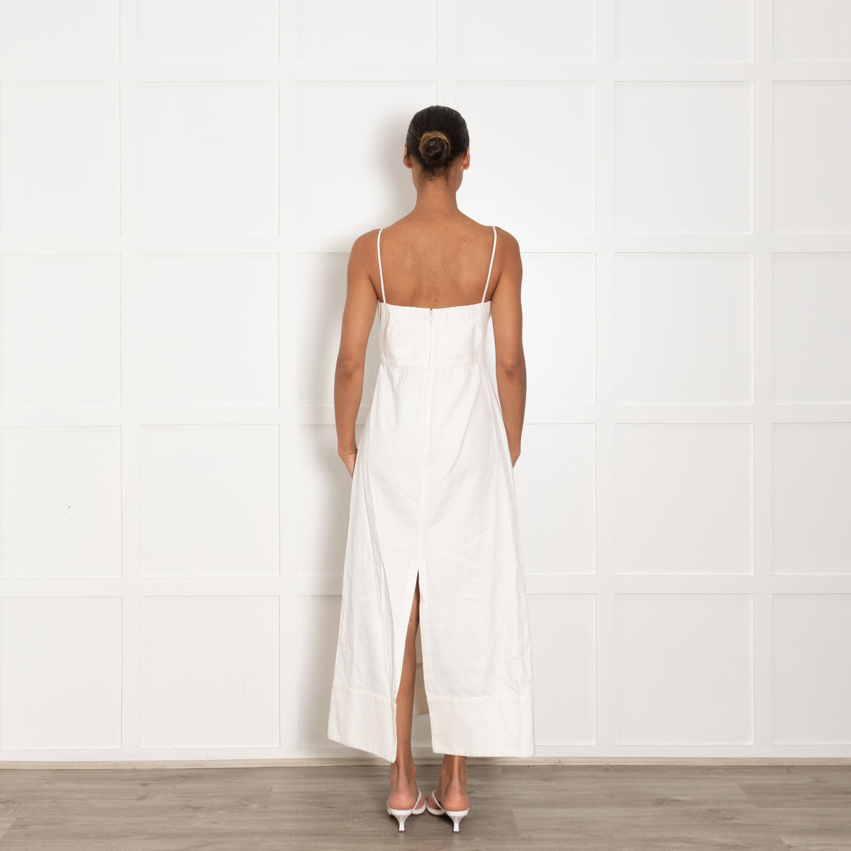 Adriana Degreas Off White Matelasse Cut out Strapless Maxi Dress