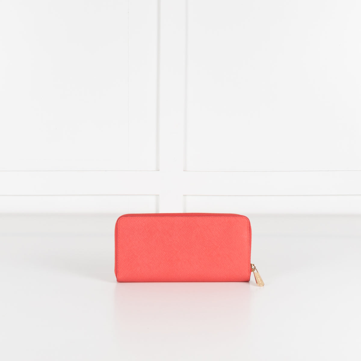 Michael Kors Coral Pink Leather Gold Zip Around Wallet