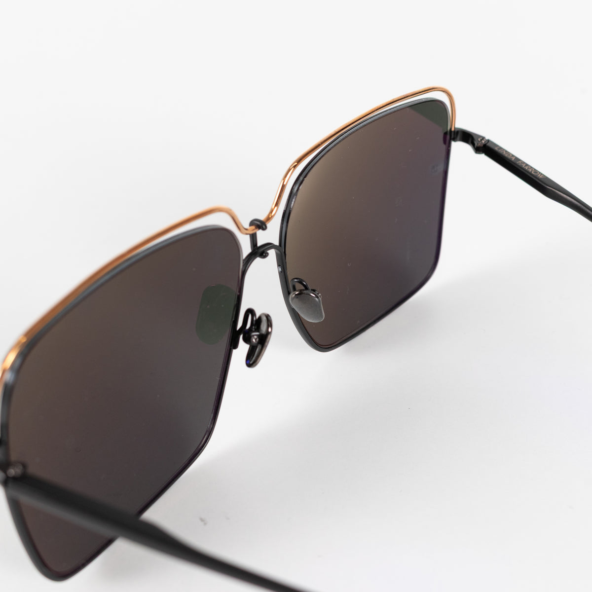 Linda Farrow Titanium Over sized Square Frame with Black lens