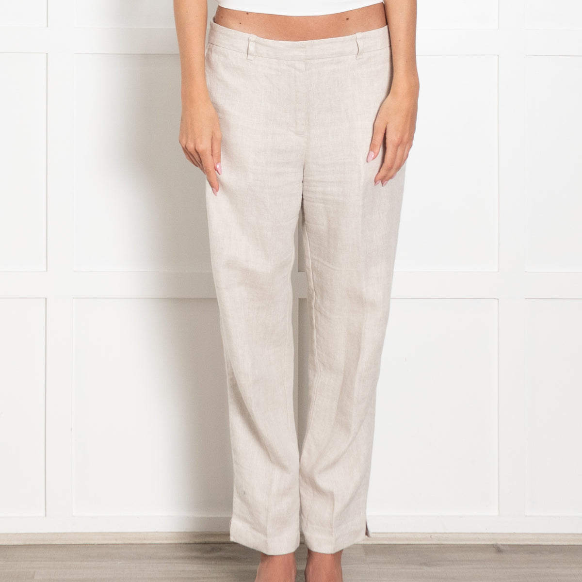 Comptoir Des Cotonniers Beige Linen Slim Leg Trousers