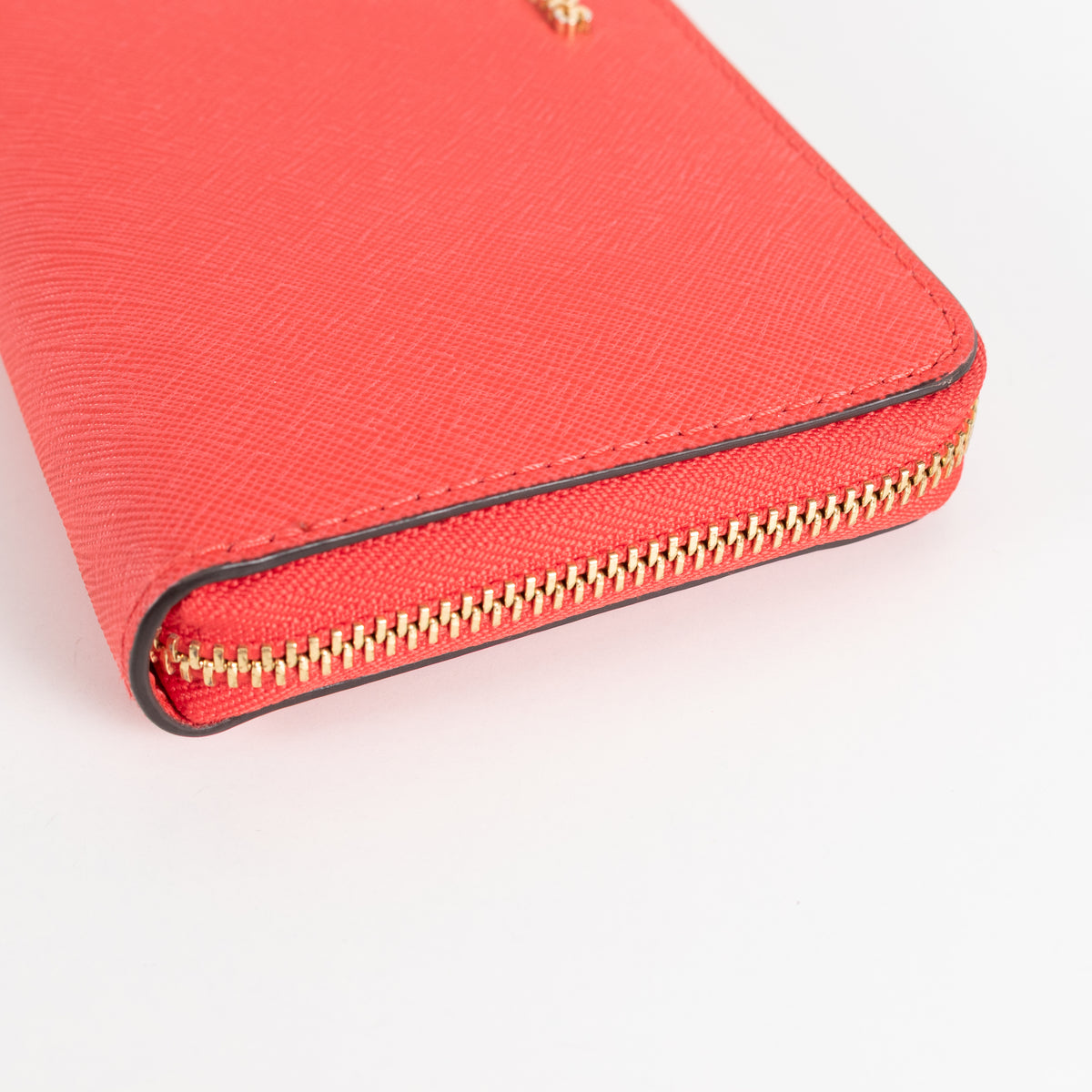 Michael Kors Coral Pink Leather Gold Zip Around Wallet