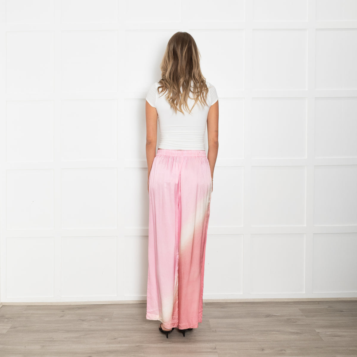 Essentiel Antwerp Pink And Cream Ombre Wide Leg Trousers