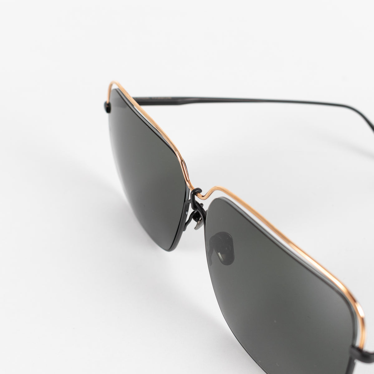 Linda Farrow Titanium Over sized Square Frame with Black lens