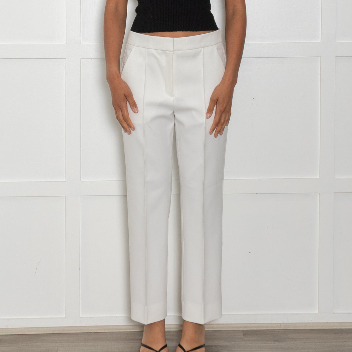 Me + Em Cream Tux Slim Leg Trousers