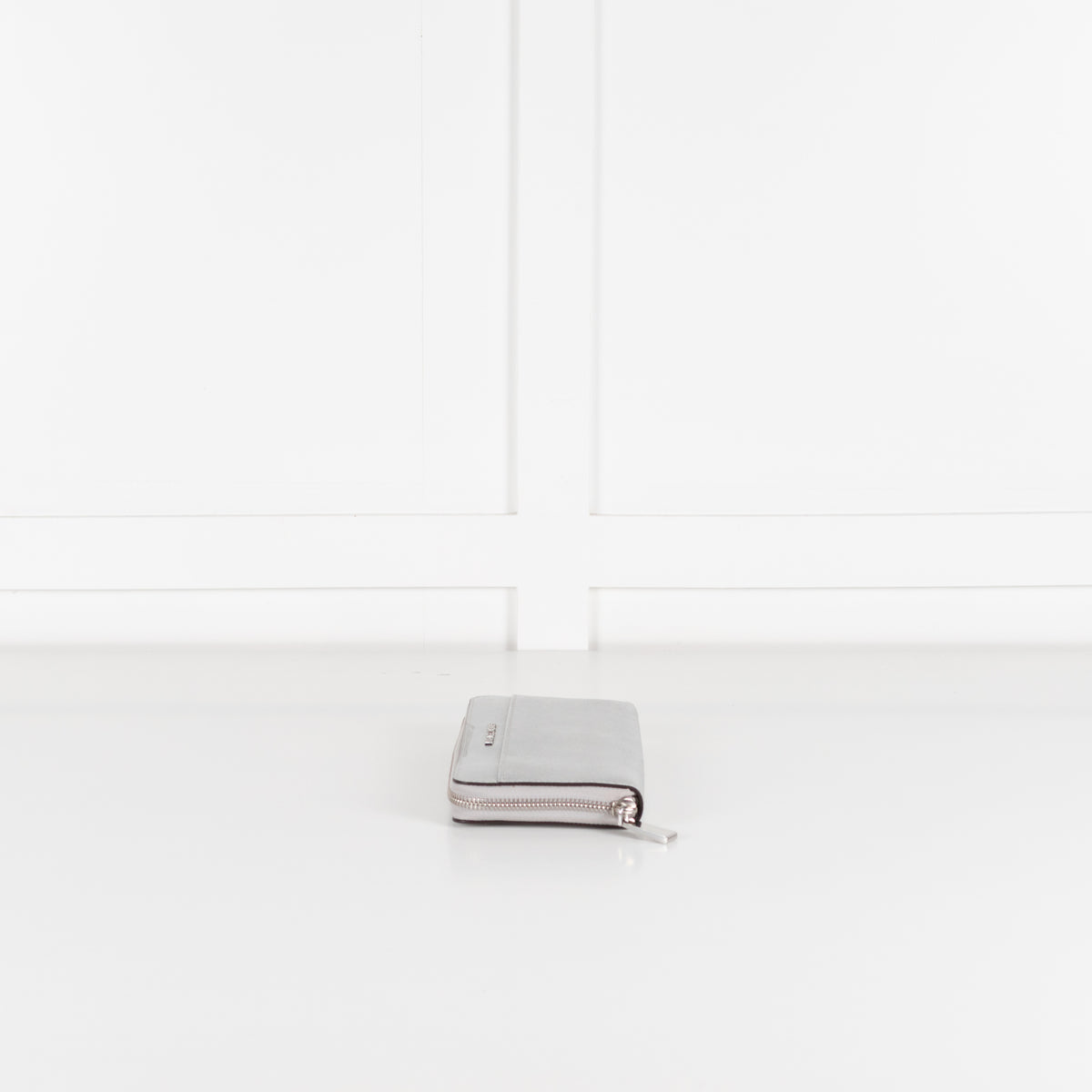 Michael Kors Saffiano Silver Metal Zip Around Leather Wallet