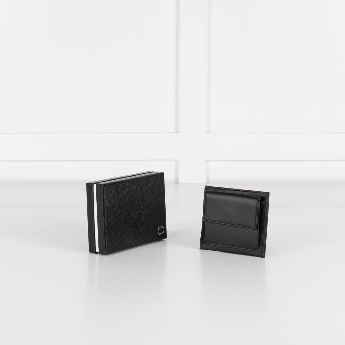 Montblanc Black Leather Card Holder With Coin Case