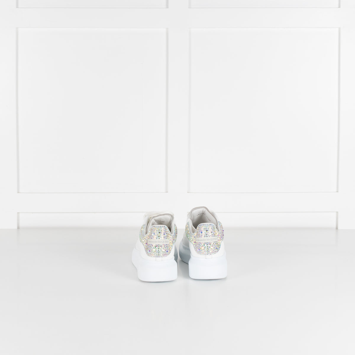 Alexander McQueen White Diamante Detail Oversized Trainers