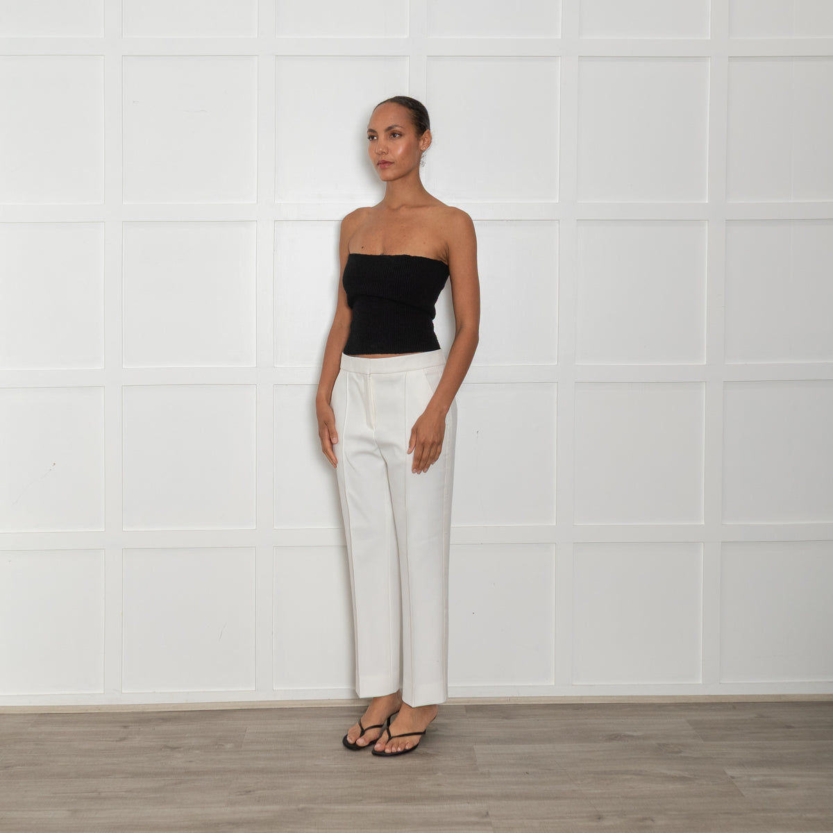 Me + Em Cream Tux Slim Leg Trousers