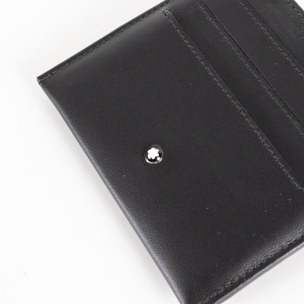 Montblanc Black Leather Card Holder With Coin Case