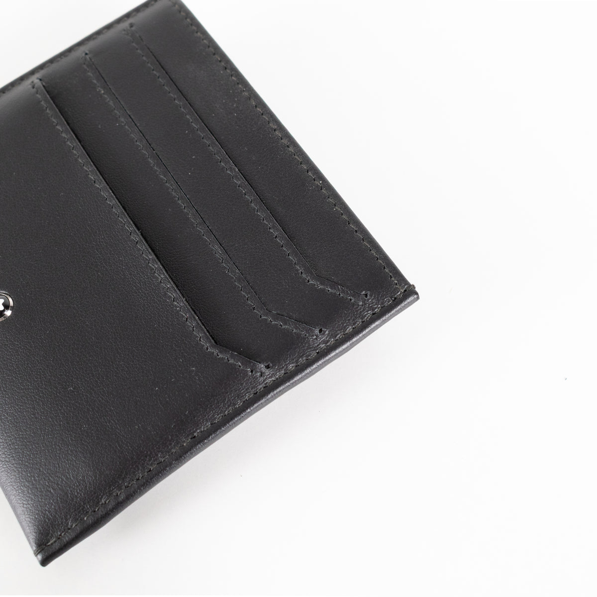 Montblanc Black Leather Card Holder With Coin Case