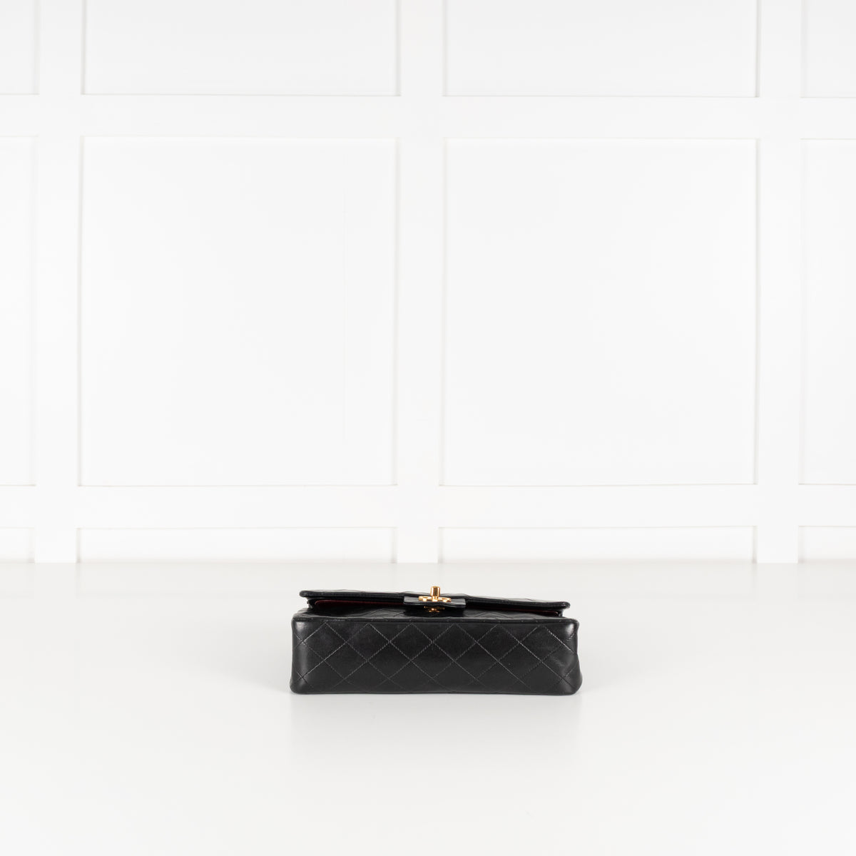 Chanel Vintage Black Lambskin Double Flap Medium Bag with  Gold Hardware