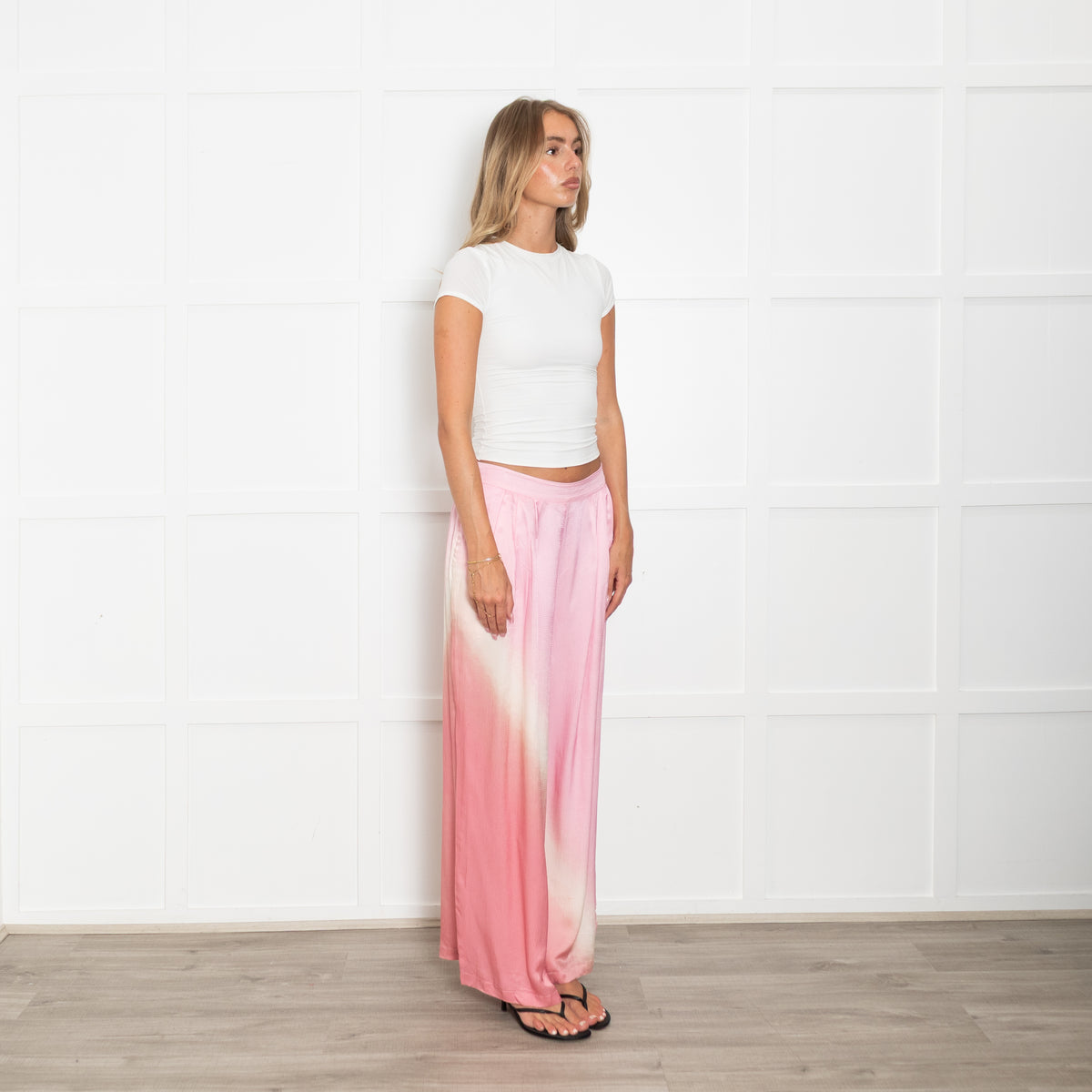Essentiel Antwerp Pink And Cream Ombre Wide Leg Trousers