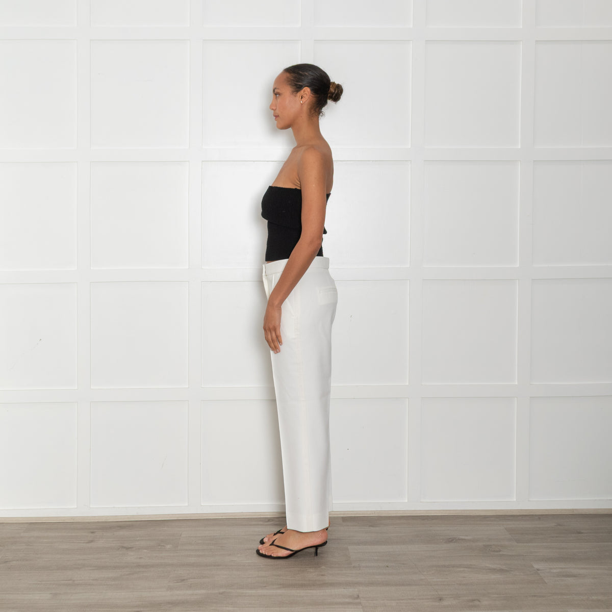 Me + Em Cream Tux Slim Leg Trousers