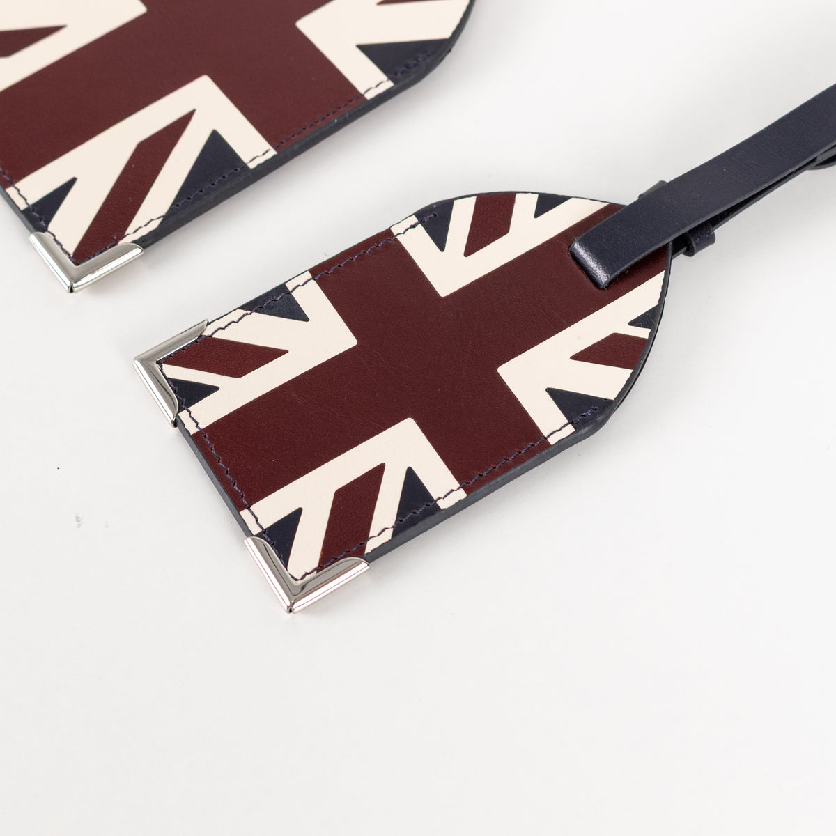 Aspinal of London Union Jack Leather Luggage Tags