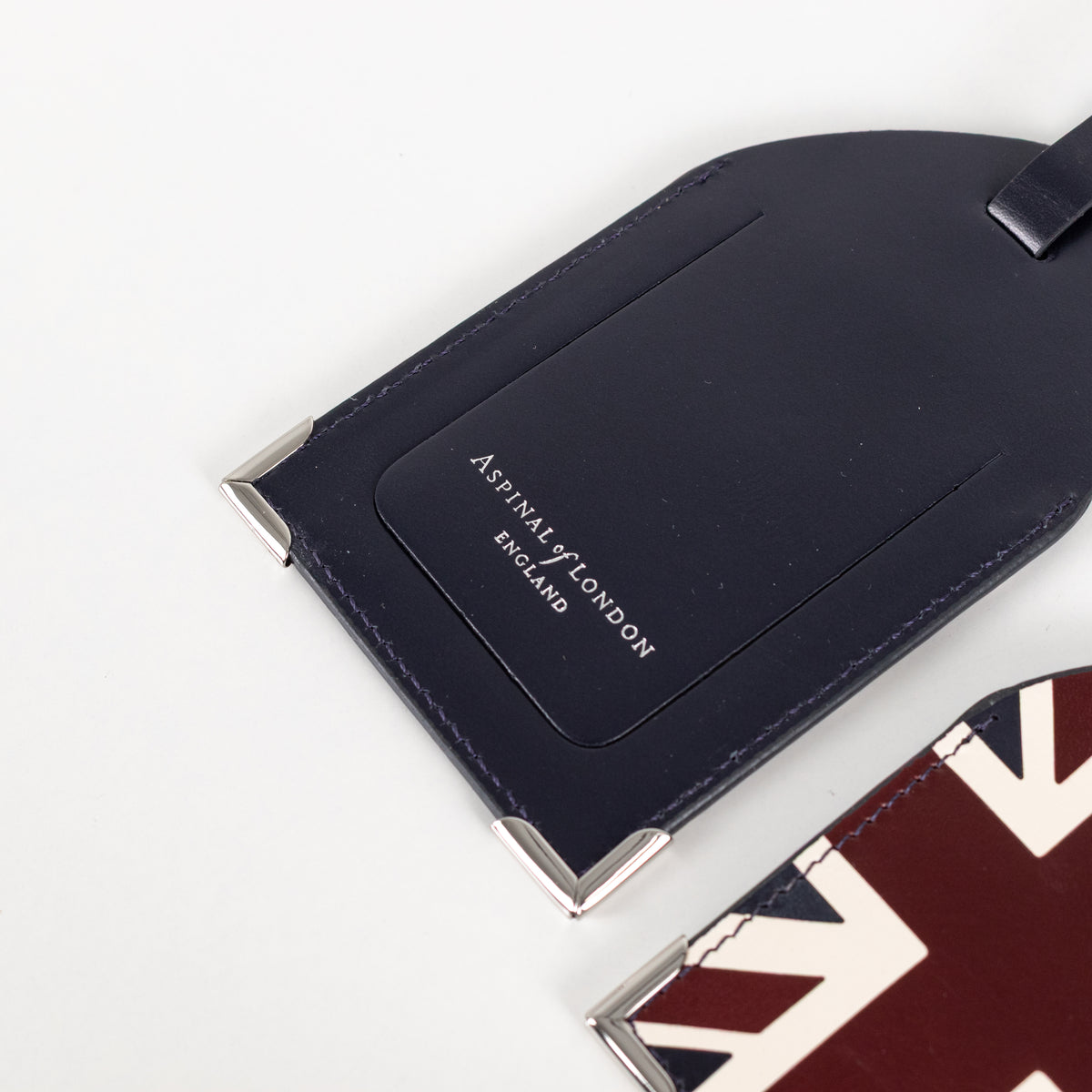 Aspinal of London Union Jack Leather Luggage Tags