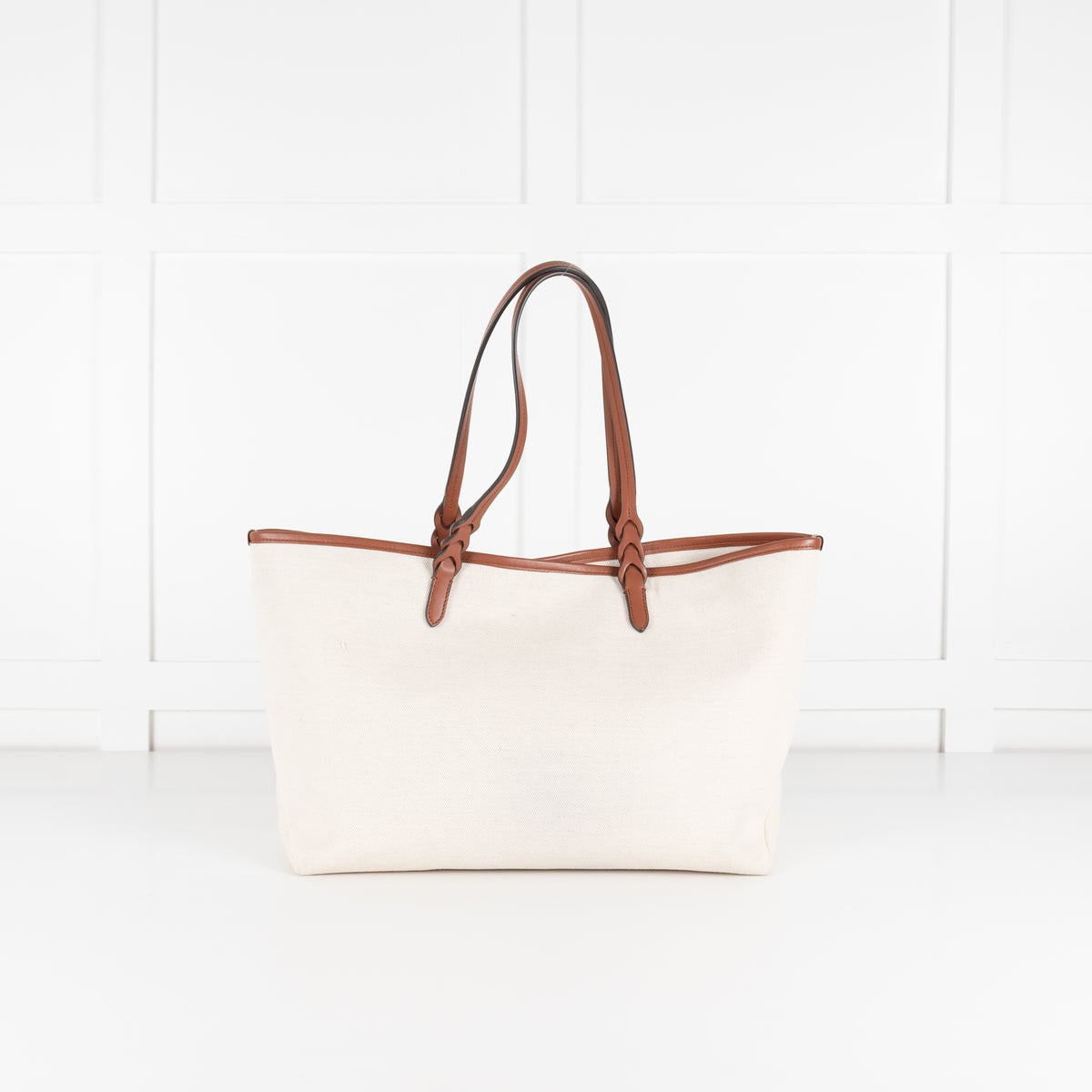 Mulberry Canvas Logo Print Braided Handle Tote Bag