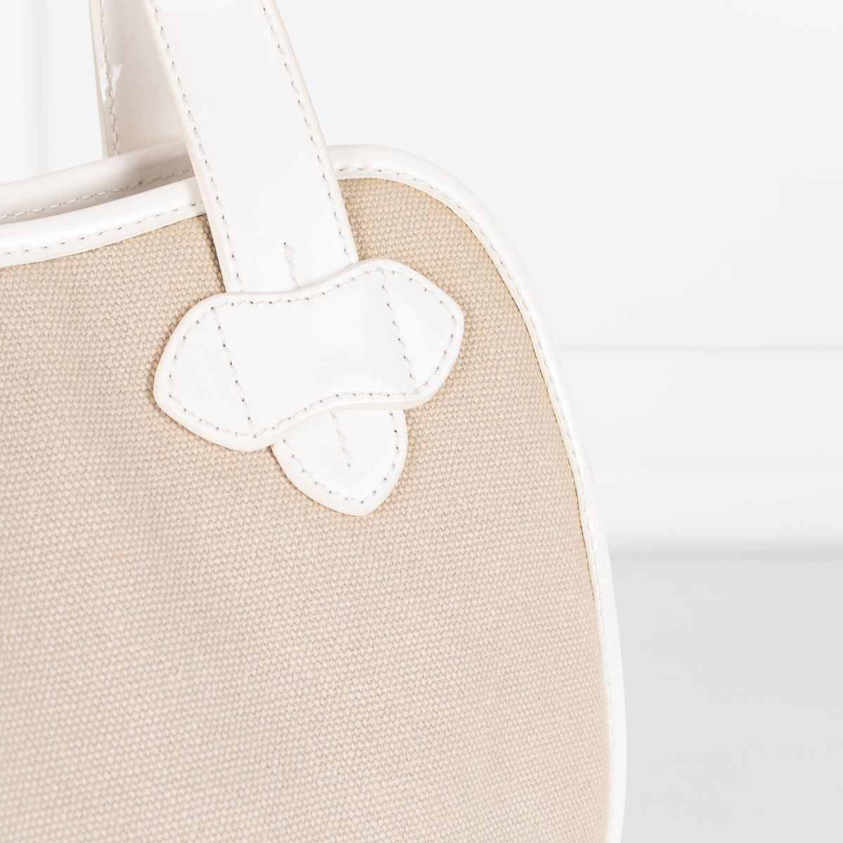 Tila March Cream Bag with Patent Trim