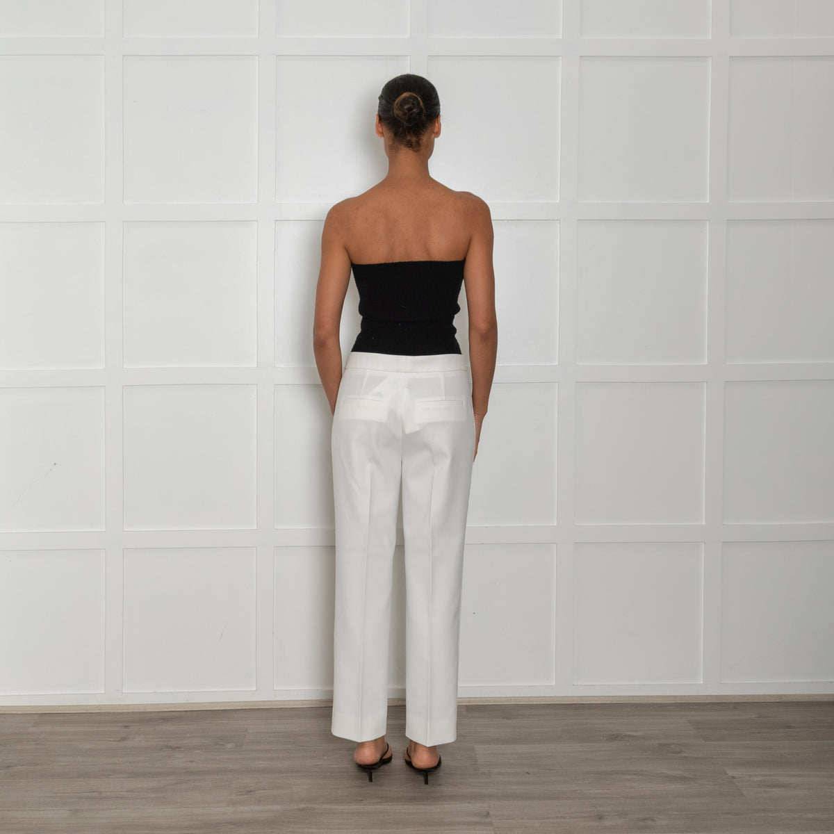 Me + Em Cream Tux Slim Leg Trousers