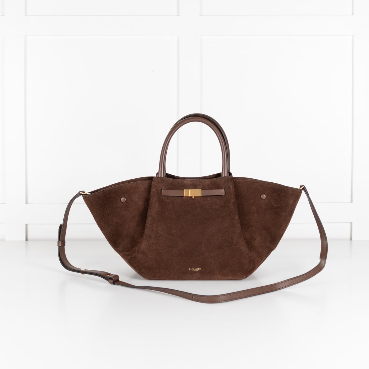 DeMellier The Midi New York Brown Suede Bag