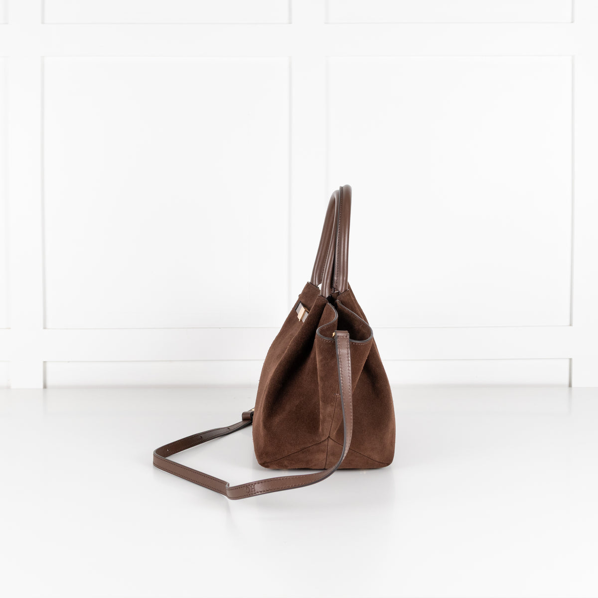 DeMellier The Midi New York Brown Suede Bag