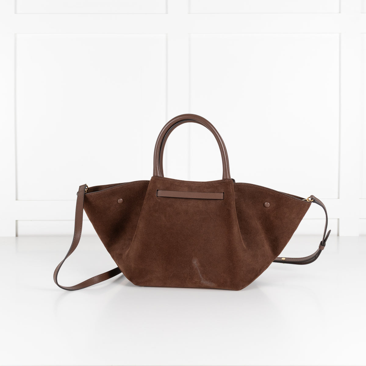DeMellier The Midi New York Brown Suede Bag