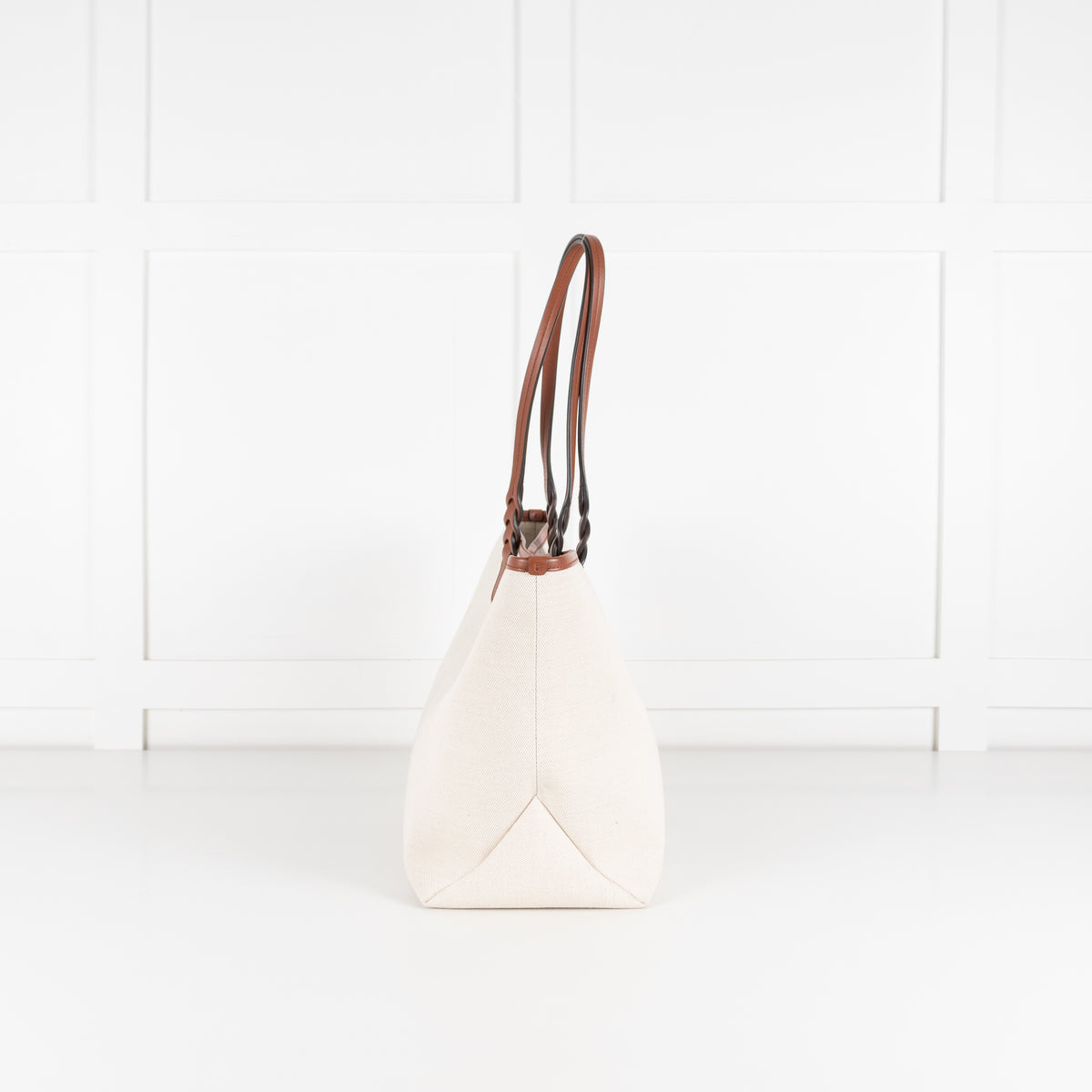Mulberry Canvas Logo Print Braided Handle Tote Bag