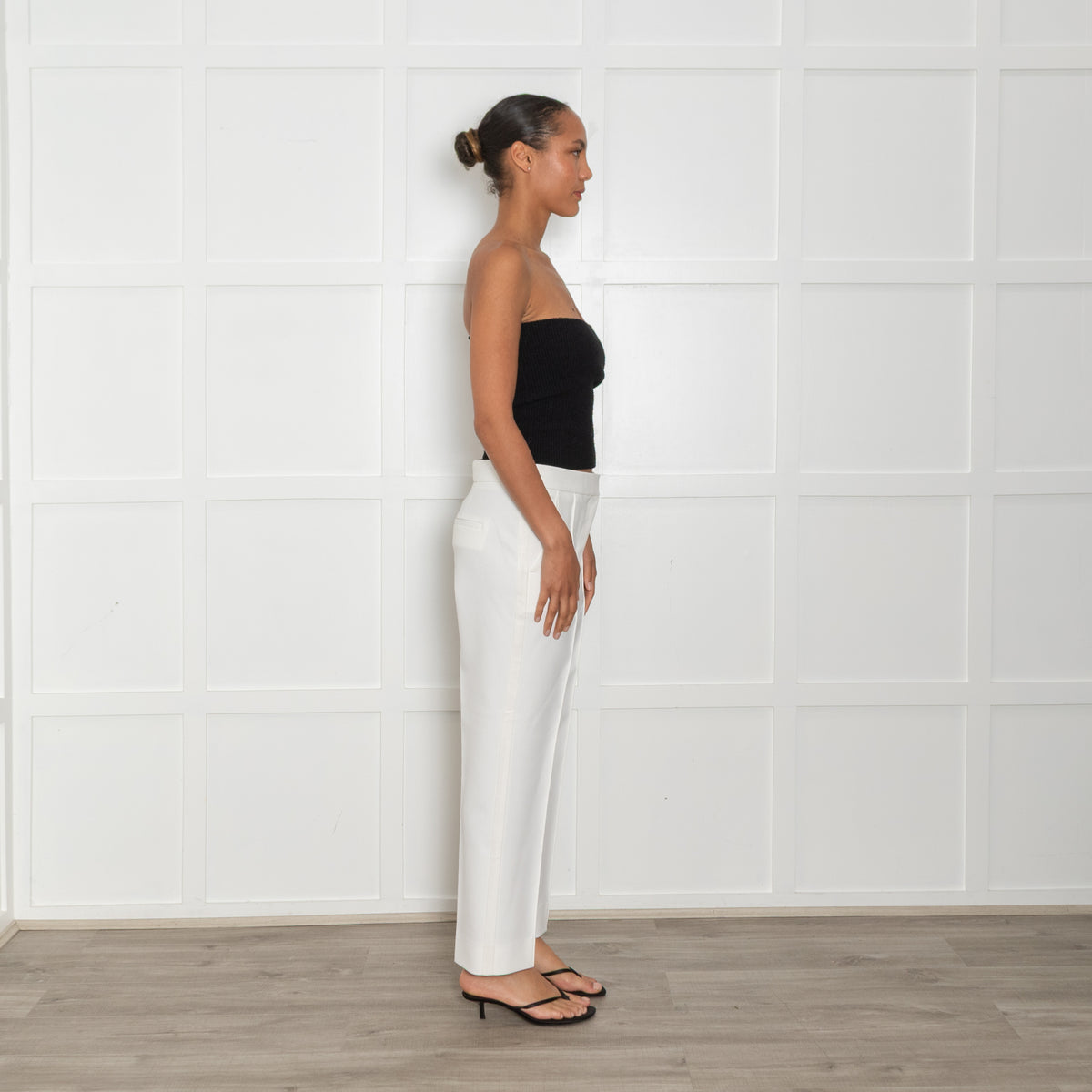 Me + Em Cream Tux Slim Leg Trousers